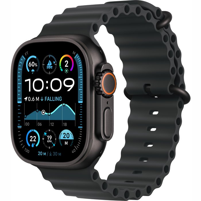 Viedpulksteņi Apple Watch Ultra 2 GPS + Cellular 49mm Black Titanium Case with Black Ocean Band